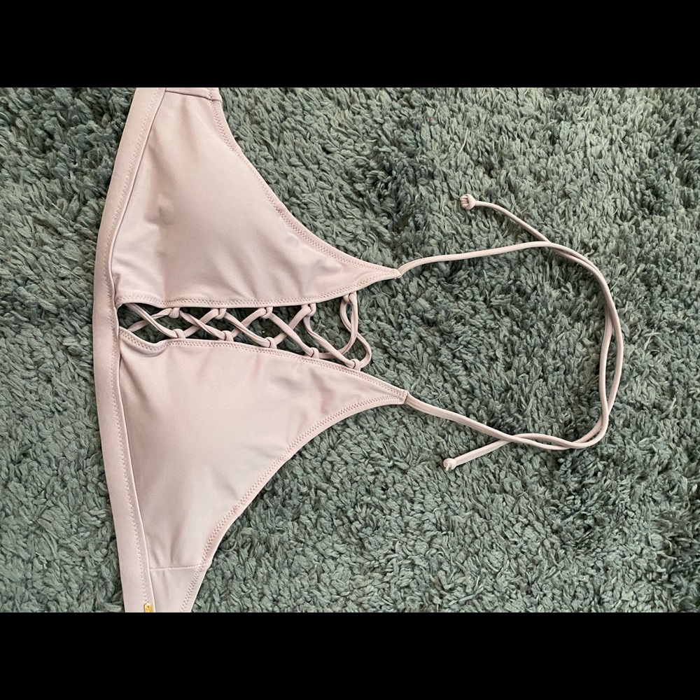 Light purple VS pink lace up bikini top